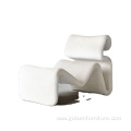 Modern designer furniture fiberglass and fabric curved chair